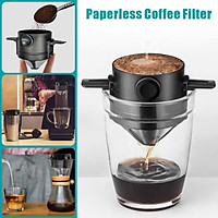 Coffee Filter Portable 304 Stainless Steel Drip Coffee Tea Holder Funnel Baskets Reusable Tea Infuser and Stand Coffee Dripper