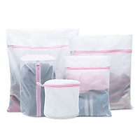 5 PCs Mesh Laundry Bags for Washing Machine Travel Clothes Storage Net Zip Bag for Wash Bra Stocking and Underwear