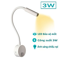 Đèn đọc sách đầu giường, Loại gắn tường, Ánh sáng chiếu rọi điểm 3W, Nguồn 220V
