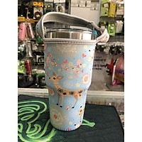 Túi xách cho ly giữ nhiệt 900ml mẫu nai xanh da trời