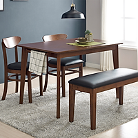 Bộ Bàn Ghế Hàn Quốc VIVA 2 chair Bench ( Walnut)