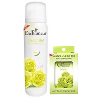 Combo Xịt khử mùi toàn thân Enchanteur Delightful 150ml +Nước hoa bỏ túi Delightful 18ml