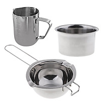 3 Miếng Thép không gỉ Sáp Nóng Chảy Nồi Đôi Nồi Hơi cho TỰ LÀM Nến Làm