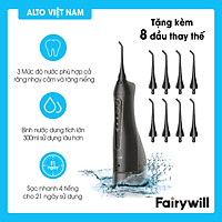 Máy tăm nước cầm tay FAIRYWILL FW-5020E máy tăm nước chính hãng Mỹ vệ sinh răng miệng cao cấp (Thiết kế nhỏ gọn - Sạc bằng USB - Dễ mang đi du lịch) - Hàng Chính Hãng
