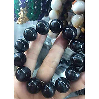 VÒNG ĐÁ MẮT HỔ ĐEN XANH 16ly 13 Viên NAM Mệnh THUỶ mệnh MỘC Đá Tự Nhiên