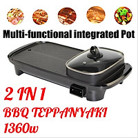 AUGIENB Electric Barbecue Grill Oven Pan Machine Multifunction Hot Pot Baking Pan Non-stick Frying Machine