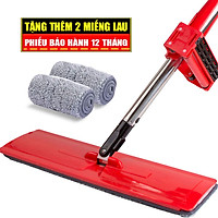 Cây Lau Nhà Tự Vắt Kitimop-Red Hàng Chính Hãng Cao Cấp, Tặng Kèm 2 Bông Lau