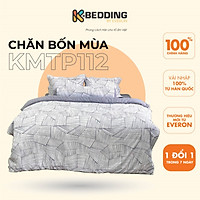 Chăn bốn mùa Hàn Quốc K-Bedding by Everon MicroTencel Xám Phối Trắng KMTP112 180*200cm