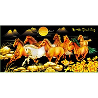 Tranh Đính Đá Mã Đáo Thành Công Nền Đen ( Chưa Đính) - YN5382