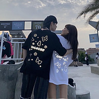 Áo thun unisex nam nữ tay lỡ in phản quang 7 màu Bướm universe trumunisex