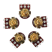 Set of 5 Golden Guitar Bass Pots A500K-ohm Potentiometer Copper for Electronics