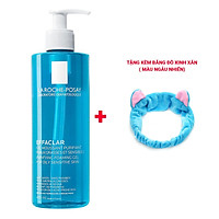Gel rửa mặt tạo bọt làm sạch & giảm nhờn cho da dầu nhạy cảm La Roche-Posay Effaclar Purifying Foaming Gel (400ml) tặng băng đô mèo xinh xắn