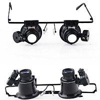 20X Glasses-style Magnifying Glass with LED Light Optical Lens for Watching Repair Detection Reading Tools