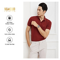 Áo Thun Polo N&MCLUB nam tay ngắn màu đỏ bordeaux mã 2104034