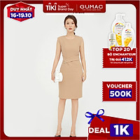 Đầm dáng ôm nữ thiết kế sát nách kết hợp phụ kiện thanh lịch GUMAC DB580