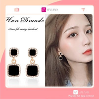 Bông Tai, Khuyên Tai Thời Trang Hàn Quốc Hình Vuông Kép Cho Nữ Cá Tính FA-001276