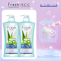 Combo 2 chai dầu gội Fresh Phục hồi hư tổn chiết xuất Nha đam 650g