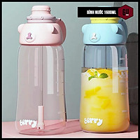 Bình Nước Thể thao 2 Lít Có Vạch Kẻ Chia ML Cho Mỗi Ngày Kèm Ống Hút Tiện Lợi Bình Đựng Nước An Toàn Cho Sức Khoẻ
