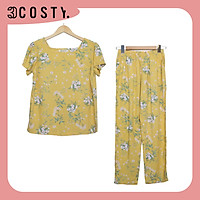 Bộ Đồ Nữ Mặc Nhà, Bộ Đồ Ngủ Thiết Kế Tole (Lanh) Cổ Ngang Quần Dài – 3COSTY. B3DCN Nhiều Họa Tiết