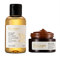 Combo gel rửa mặt hoa hồng cocoon 140ml + mặt nạ hoa hồng cocoon 30ml cấp ẩm làm dịu và làm sáng da