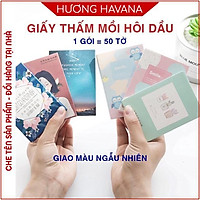 Giấy thấm dầu da mặt 1 gói 50 tờ nội địa trung dành cho da dầu Havana DC02