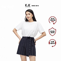 Áo Thun Nữ K&K Fashion ASM06-29 Màu Trắng Cổ Tròn Tay Ngắn