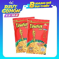 Combo 2 Gói Snack Bim Bim Cực Đại Bánh que Dorkbua Lotus vị Tôm Đỏ (115g x 2 gói) Nhập Khẩu Từ Thái Lan