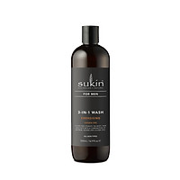 Sukin Sữa Rửa Mặt Tắm Gội Toàn Thân Dành Cho Nam 3 Trong 1 – Năng Lượng (Sukin for men 3 in 1 Wash Energising) 500ml