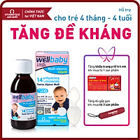 Thực phẩm bảo vệ sức khỏe WELLBABY Multi-Vitamin Liquid - Hỗ trợ nâng cao sức đề kháng - HÀNG CHÍNH HÃNG - CÓ TEM CHÍNH HÃNG - Chai 150 ml - KÈM QUÀ TẶNG