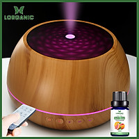 Combo máy khuếch tán/ máy xông tinh dầu Lorganic dung tích lớn 1000ml FX2048 - có tích hợp loa bluetooth+ tinh dầu bưởi chùm Lorganic (10ml) LGN0363/ Thích hợp xông phòng 15-40m2.