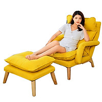 Ghế thư giãn đọc sách, ghế lười tựa lưng khung kim loại chắc chắn vải lanh nằm thoáng mát dễ dàng vệ sinh - A04