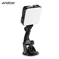 Andoer W64 Video Conference Lighting Kit with 6W Mini Bi-color Vlog LED Light 2500K-6500K Dimmable Rechargeable 3 Cold