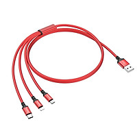 Cáp Sạc Hoco X14 - 3 Đầu ( Micro + Type-C + Lightning ) - Hàng Chính Hãng