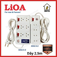Ổ Cắm Điện Công Suất Lớn Chịu Tải LiOA - 4 lỗ, 6 lỗ dây dài 2.5m 2 lõi
