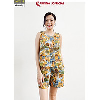 Đồ Bộ Nữ CARDINA Chất Lụa Mango Cao Cấp Quần Đùi Áo Sát Nách Họa Tiết Nhẹ Nhàng Nữ Tính 2MF05