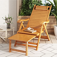 Ghế xếp gấp gọn cao cấp chất liệu gỗ tre kiêm giường ngủ - Hàng chính hãng