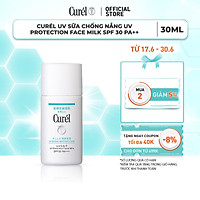 UV Sữa Chống Nắng Curel UV Protection Face Milk SPF 30 PA++ (30ml)