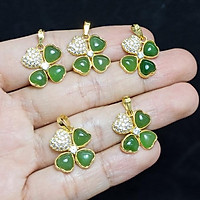 Mặt dây chuyền Au10Kcỏ 4 lá trái tim TUDO T.A tóc vàng, tóc xanh, tóc đen, Ng Bích, moissanite trắng