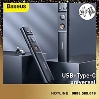 Bút Laser trình chiếu Baseus Orange Dot Wireless Presenter cho Laptop/ Macbook (100m. 2.4Ghz USB/Type C Receiver) -Hàng Chính Hãng