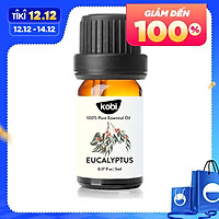 Tinh Dầu Khuynh Diệp Kobi - Tinh Dầu Thiên Nhiên Nguyên Chất, Tinh Dầu Xông Phòng, Giúp Giảm Stress, Xua Đuổi Côn Trùng Và Khử Mùi Hiệu Quả, Thích Hợp Dùng Với Đèn Xông Và Máy Khuếch Tán Tinh Dầu (5ml)