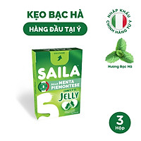 3 hộp kẹo ngậm nhân thạch vị bạc hà Saila 40g
