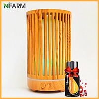 Máy khuếch tán/ máy xông tinh dầu hình Trụ Sọc N'Farm NF2063 + tinh dầu cam hương N'Farm (10ml)/ Phun sương sóng siêu âm.
