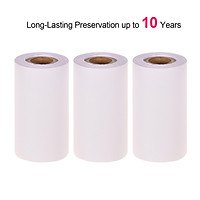 Poooli White Blank Sticky Thermal Paper Long-Lasting 10-years Paper Roll BPA-Free 57x30mm/2.17x1.18in 3 Rolls