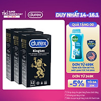 Bộ Bao Cao Su Durex Kingtex 3 Hộp 12 Bao