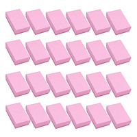 24Colorful Linen Paper Foam Box Ring Storage Holder Pin Display Box pink