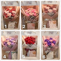 Set Hoa sáp Hàn Quốc bó 11 bông.Tặng kèm túi xách đẹp + Thiệp