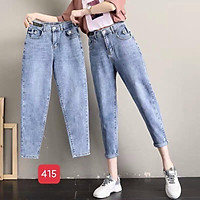 Quần baggy nữ cao cấp murad_fashion, quần baggy màu xanh bó chân lưng cao cá tính 2021 bgn415