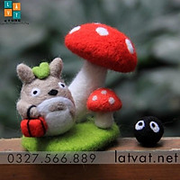 Kit Len Chọc Totoro Mụp Cute, Kit len chọc siêu cute chào hè có hướng dẫn, Needle felting totoro, quà tặng ý nghĩa