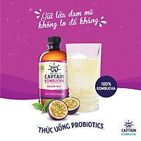 Trà Kombucha hữu cơ vị chanh dây Captain Kombucha 400ml