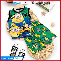 Bộ ba lỗ bé trai, quần áo sát nách MIMYKID in 3D hoạt hình cực hót, sắc nét, chất liệu thun dày mịn mát, được các bé trai yêu thích, siêu nhân, người nhện, đồ bộ, đồ cho trẻ em, bé trai từ 8kg-28kg